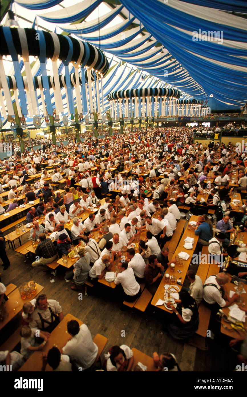 Germany, Munich, Oktoberfest, Beer hall Stock Photo
