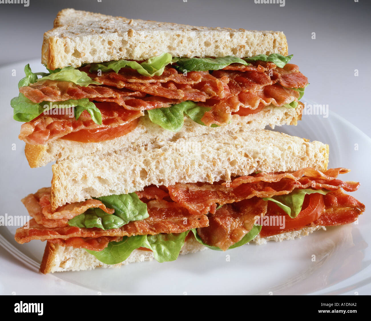 Blt bacon lettuce tomato sandwich bread brown hi-res stock photography ...