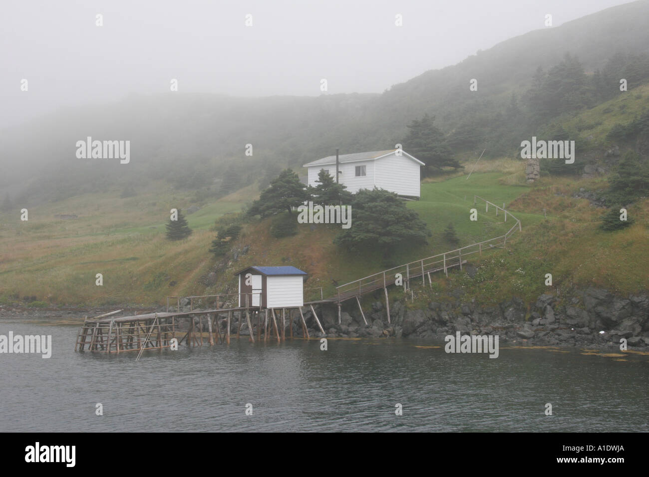 Historic Restored Fisherman Home Great Burin Harbour Newfoundland Stock
