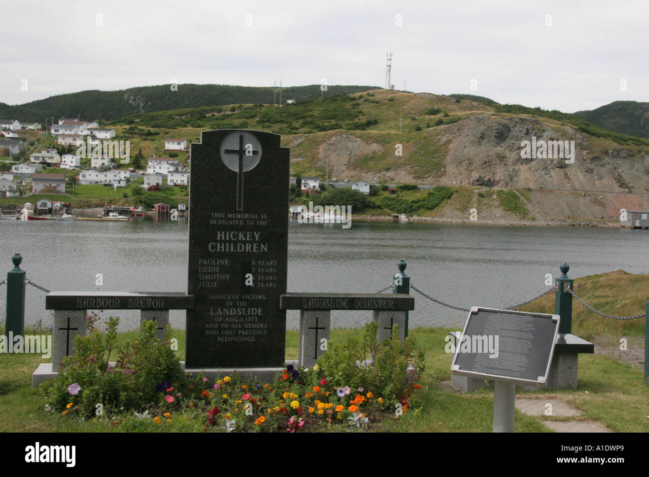 Hickey Children Landslide Memorial Harbour Breton Newfoundland Stock