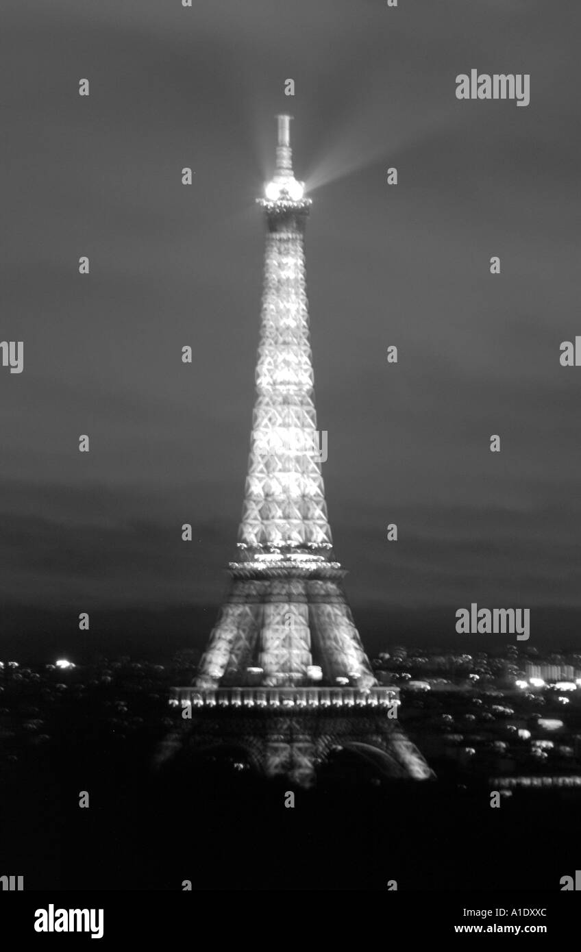 The Eiffel Tower at night in Paris France Europe Stock Photo Alamy