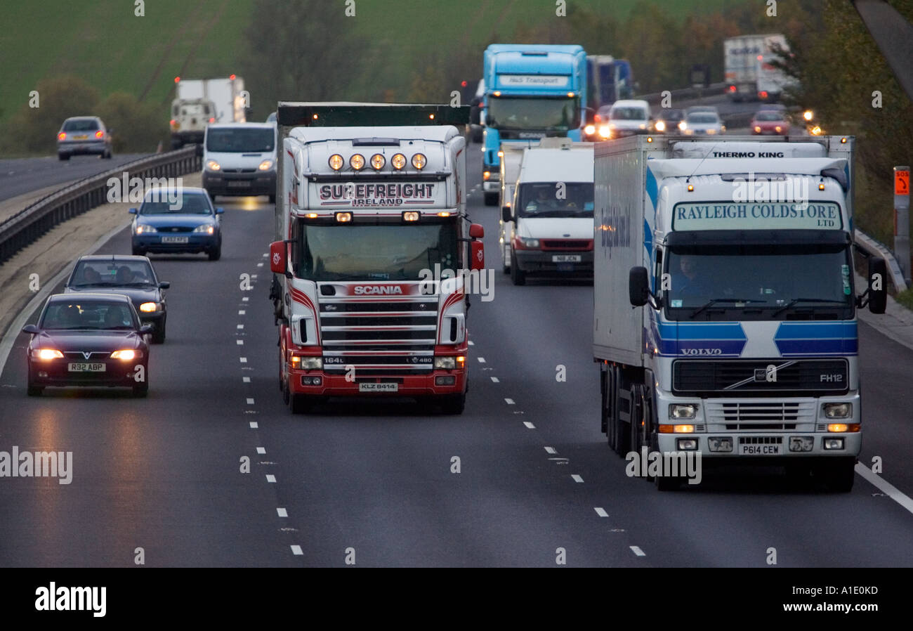 Traffic on M11 Motorway near Harlow Essex United Kingdom Stock Photo ...