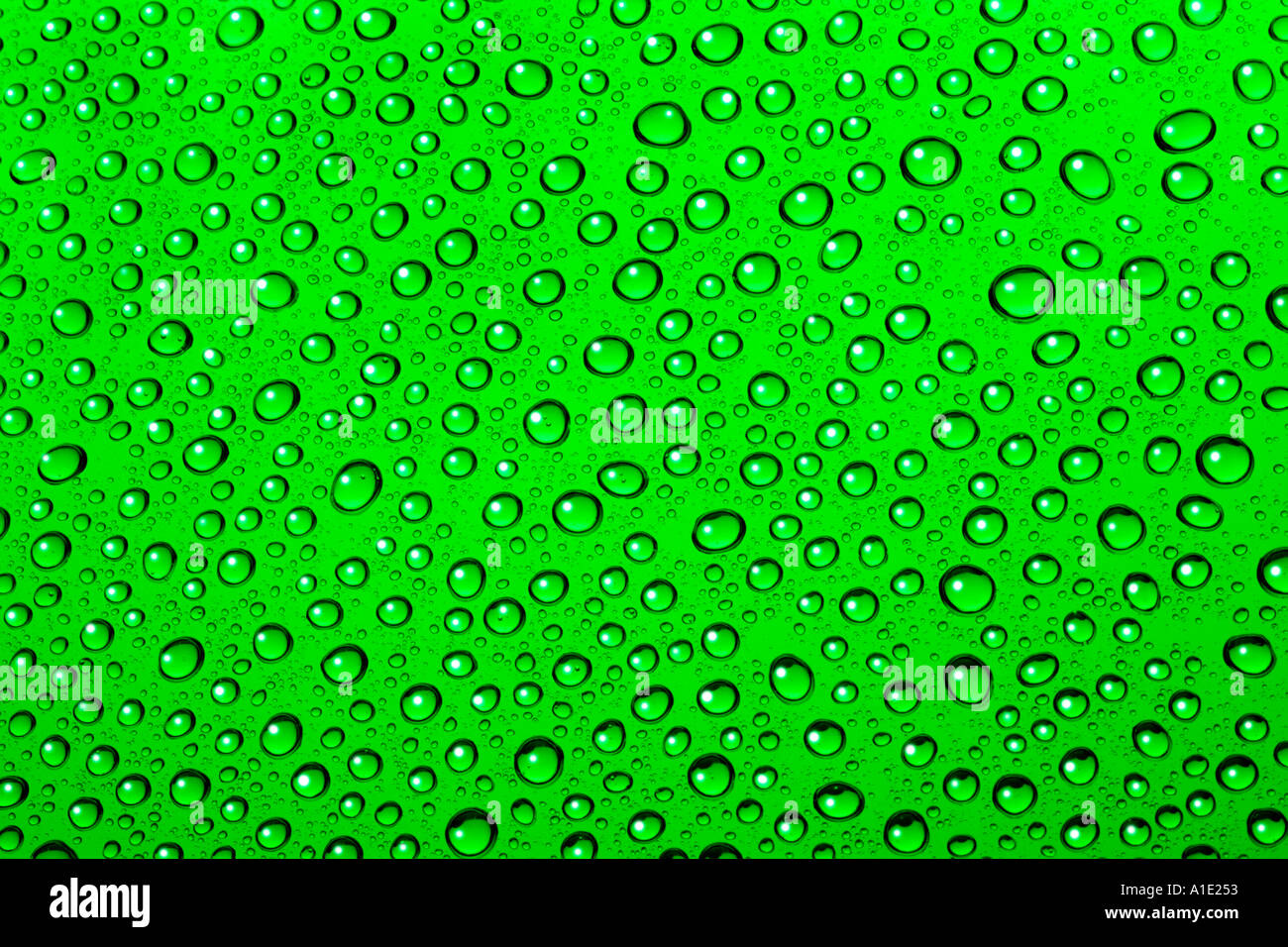 WATER DROPS GREEN Stock Photo - Alamy