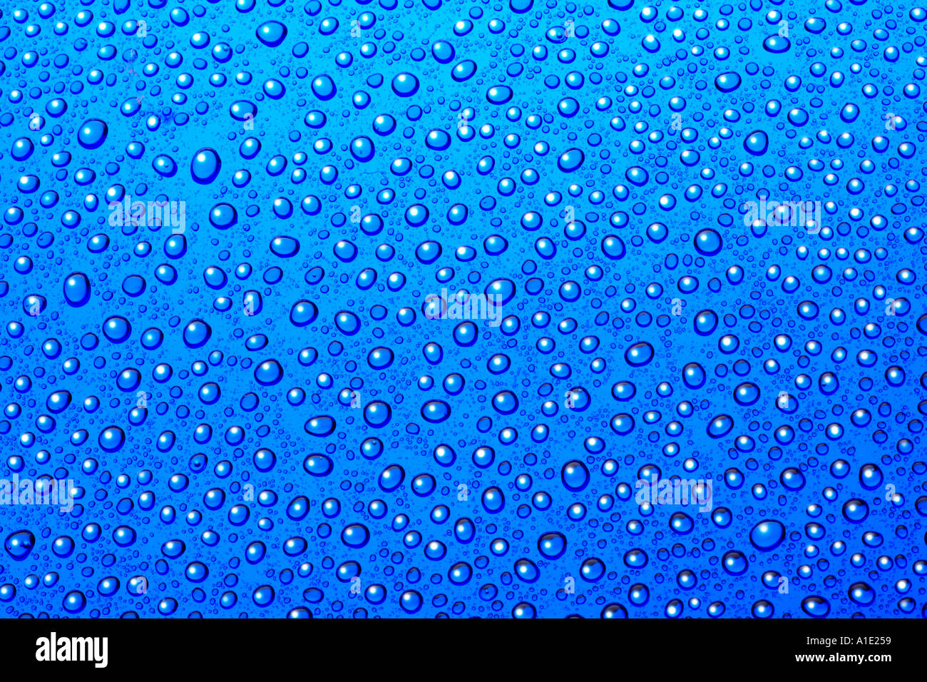 WATER DROPS BLUE Stock Photo