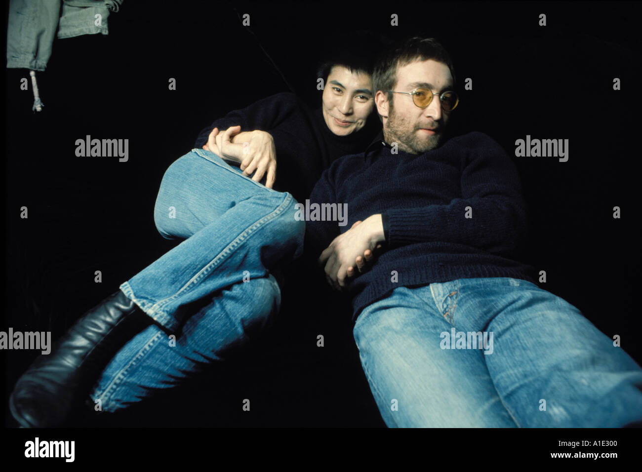 John Lennon and Yoko Ono in London 1970 Stock Photo