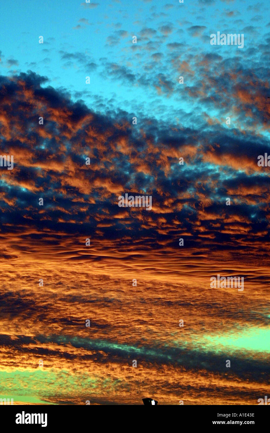 Colorful sunset clouds Australia Stock Photo