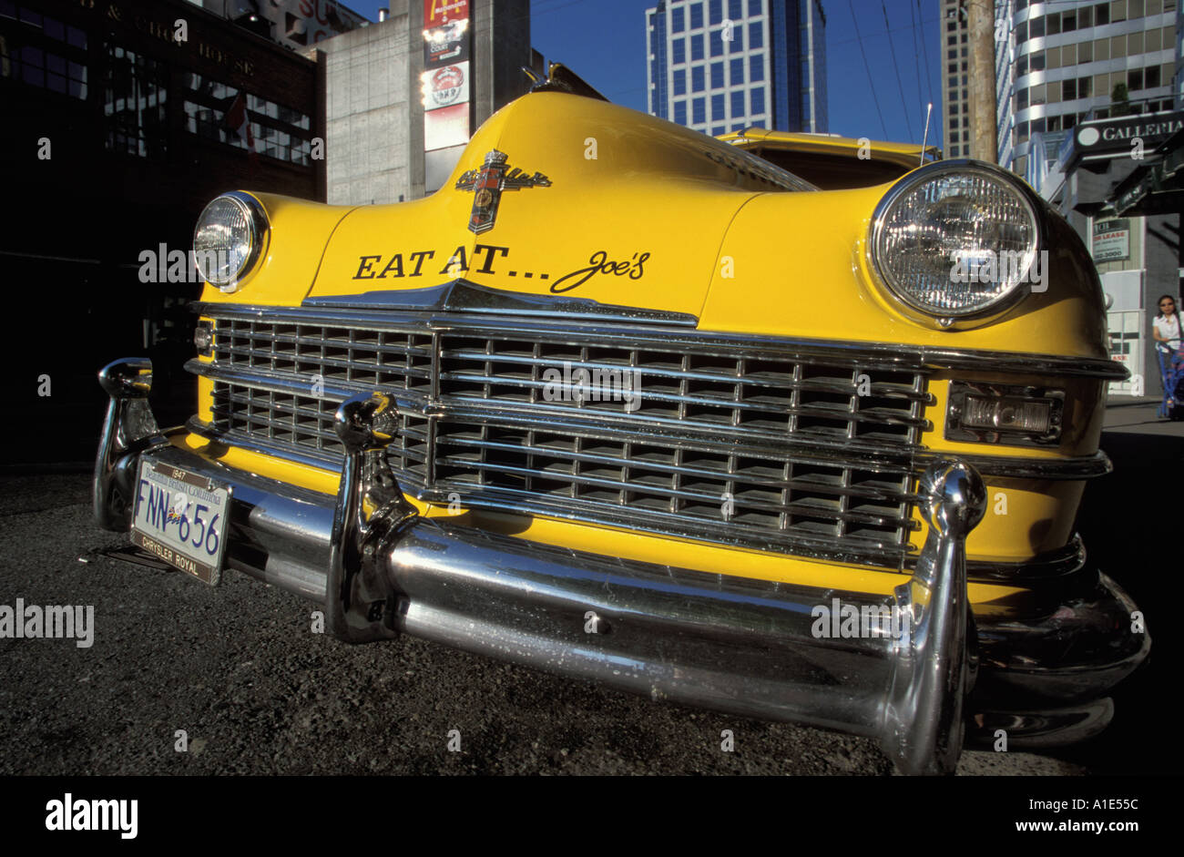 Yellow cab Vancouver Canada Stock Photo Alamy
