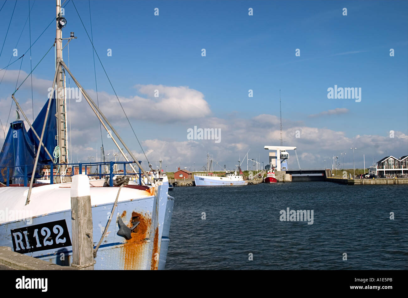 Hvide Sande fishing harbour Denmark Stock Photo