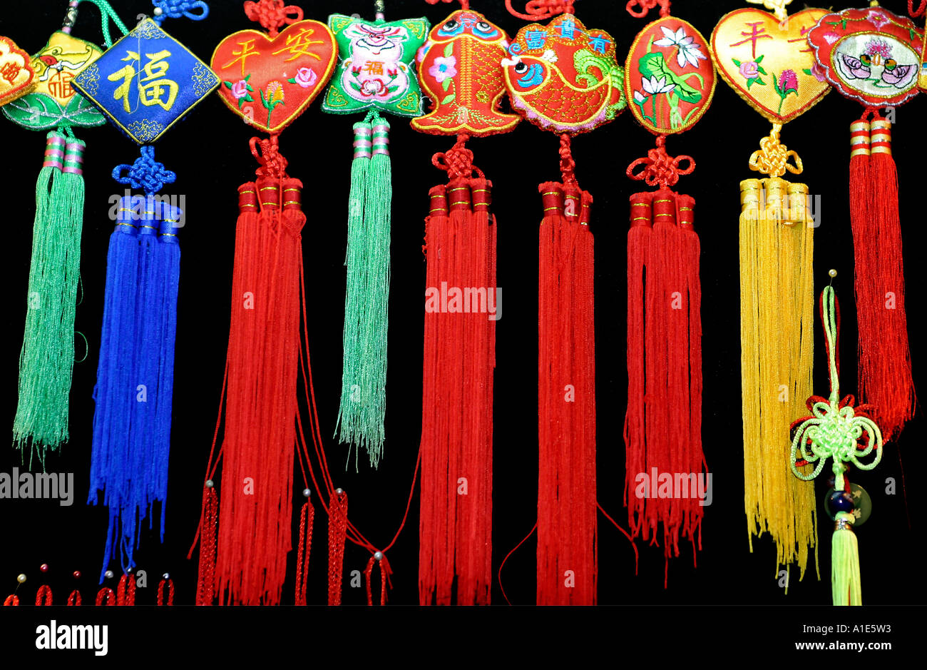 Chinese Macrame symmetric Knots captured in Shanghai China Stock Photo