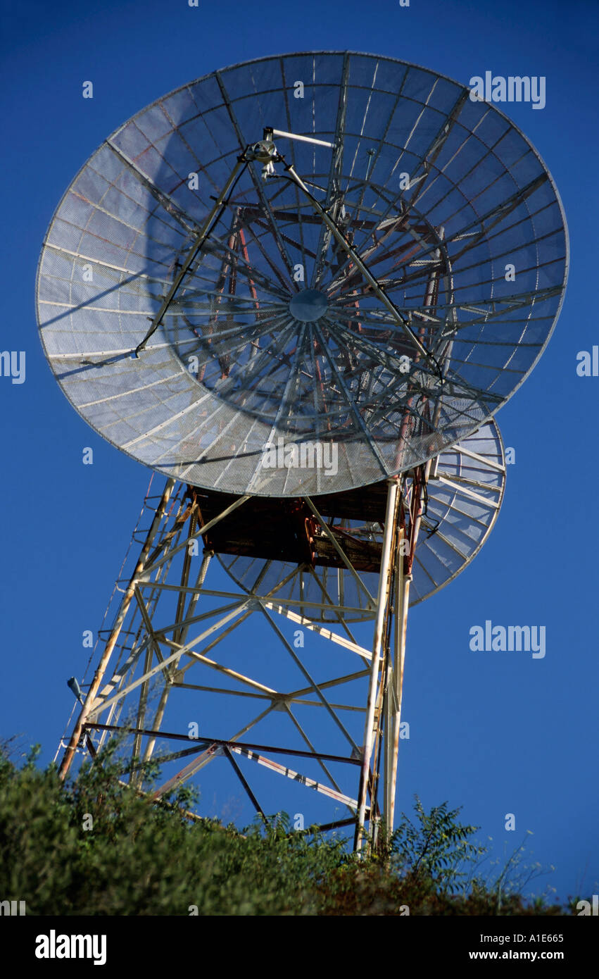 Satellite dish on a communications tower, Bastia, Corsica, France Stock  Photo - Alamy