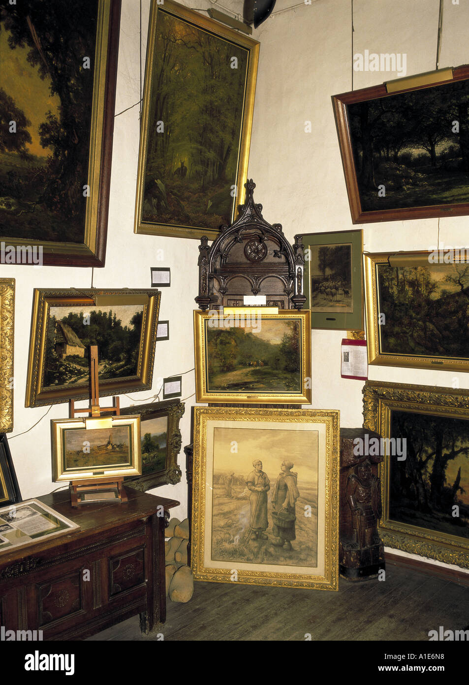 Interior of Jean-Francois Millet atelier at Barbizon in France Stock Photo