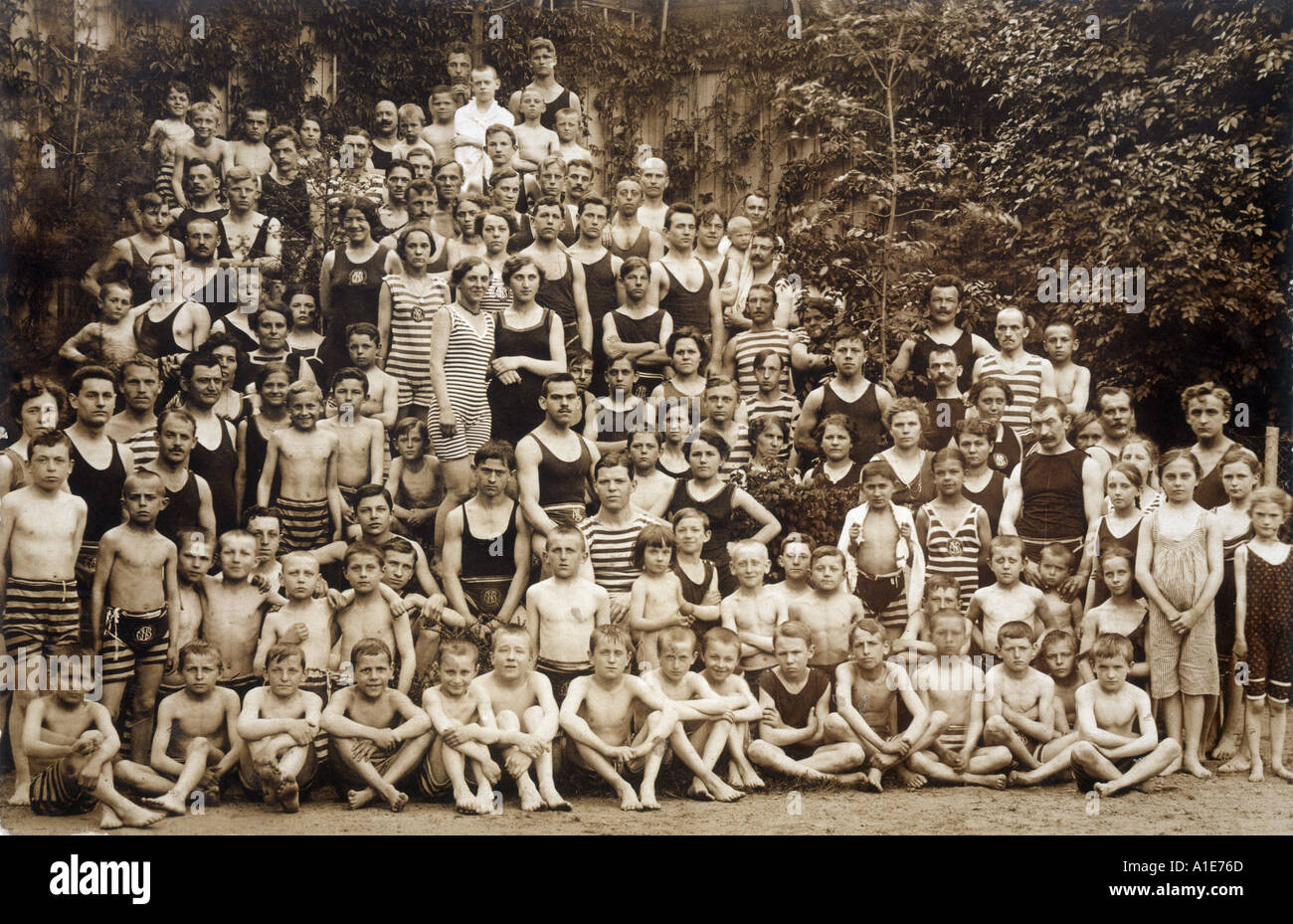 Leipzig Swimmers 1914 Stock Photo