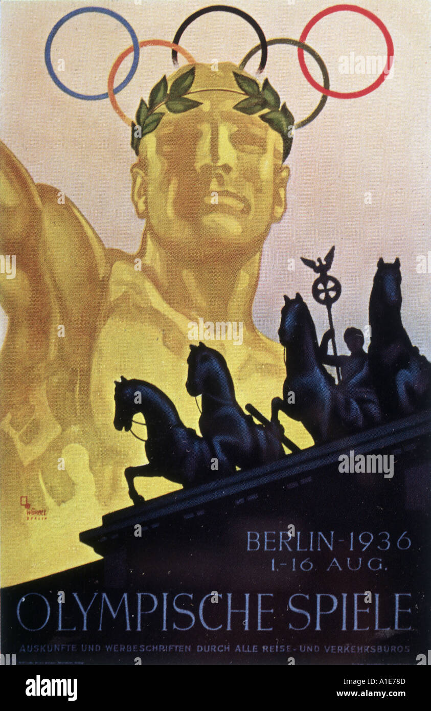 1936 berlin olympics poster hi-res stock photography and