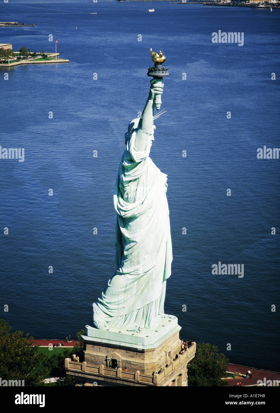 Aerial of Statue of Liberty New York USA Stock Photo - Alamy