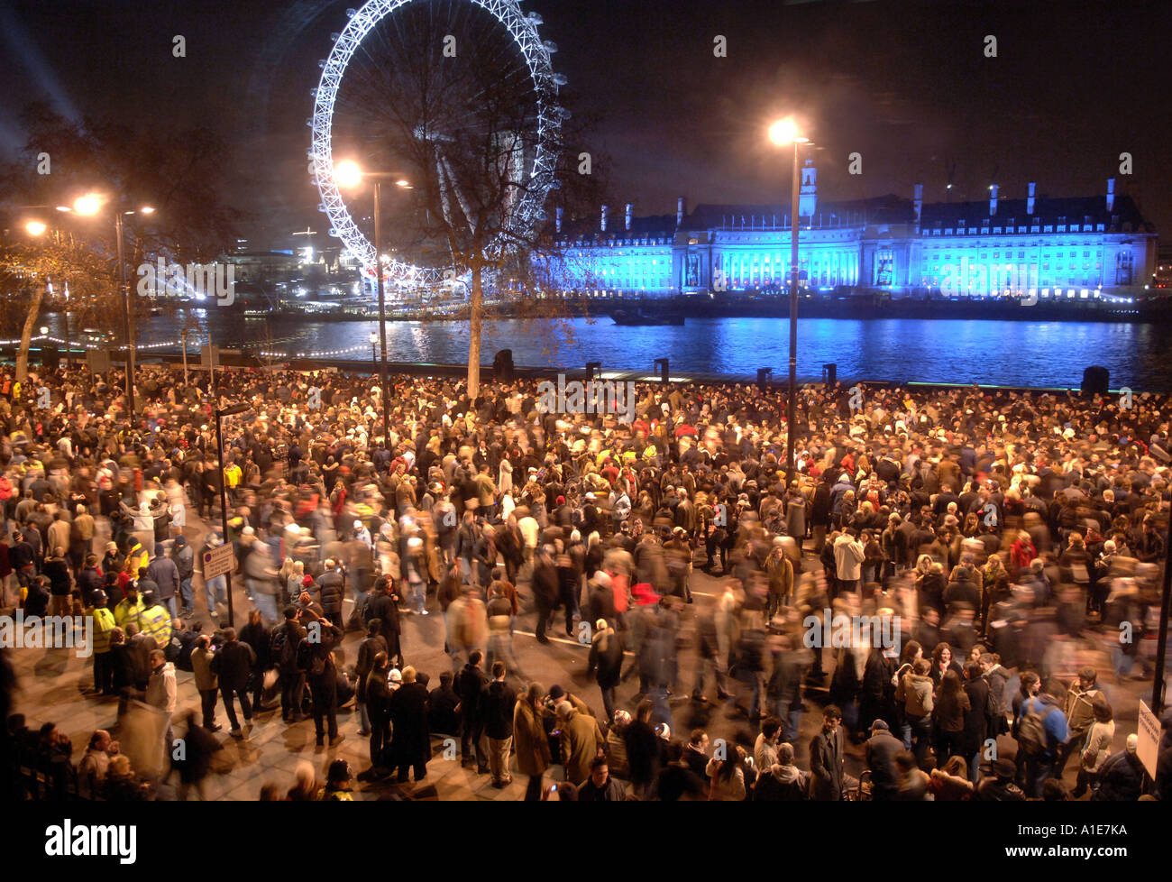 horizontal new years eve celebration london england city night capital