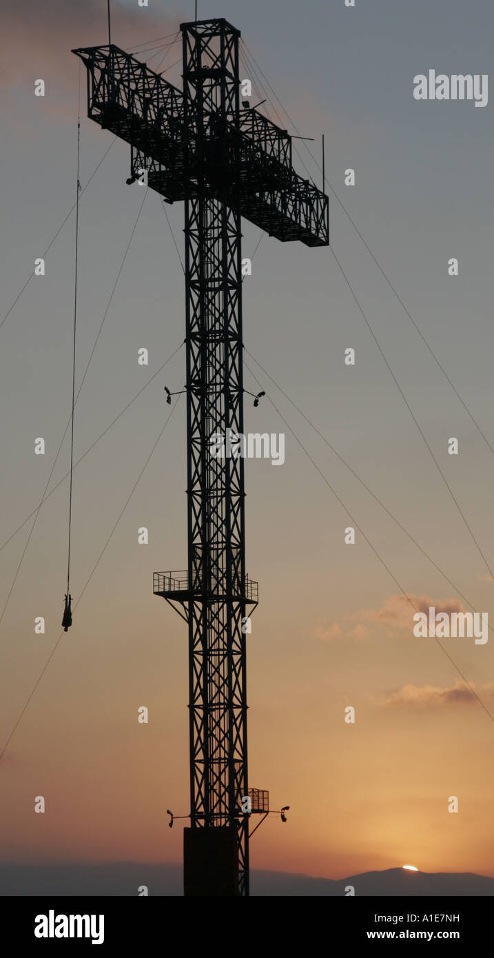 Bungee jumping  at Lara Beach, Turkey, Tuerkische Riviera, Lara Beach, Antalya Stock Photo