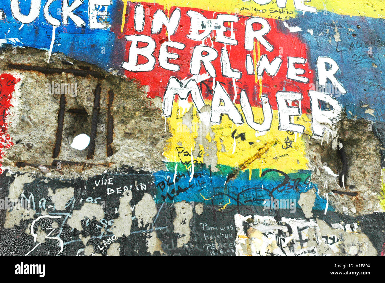 Berlin wall with graffiti, Germany, Berlin Stock Photo - Alamy