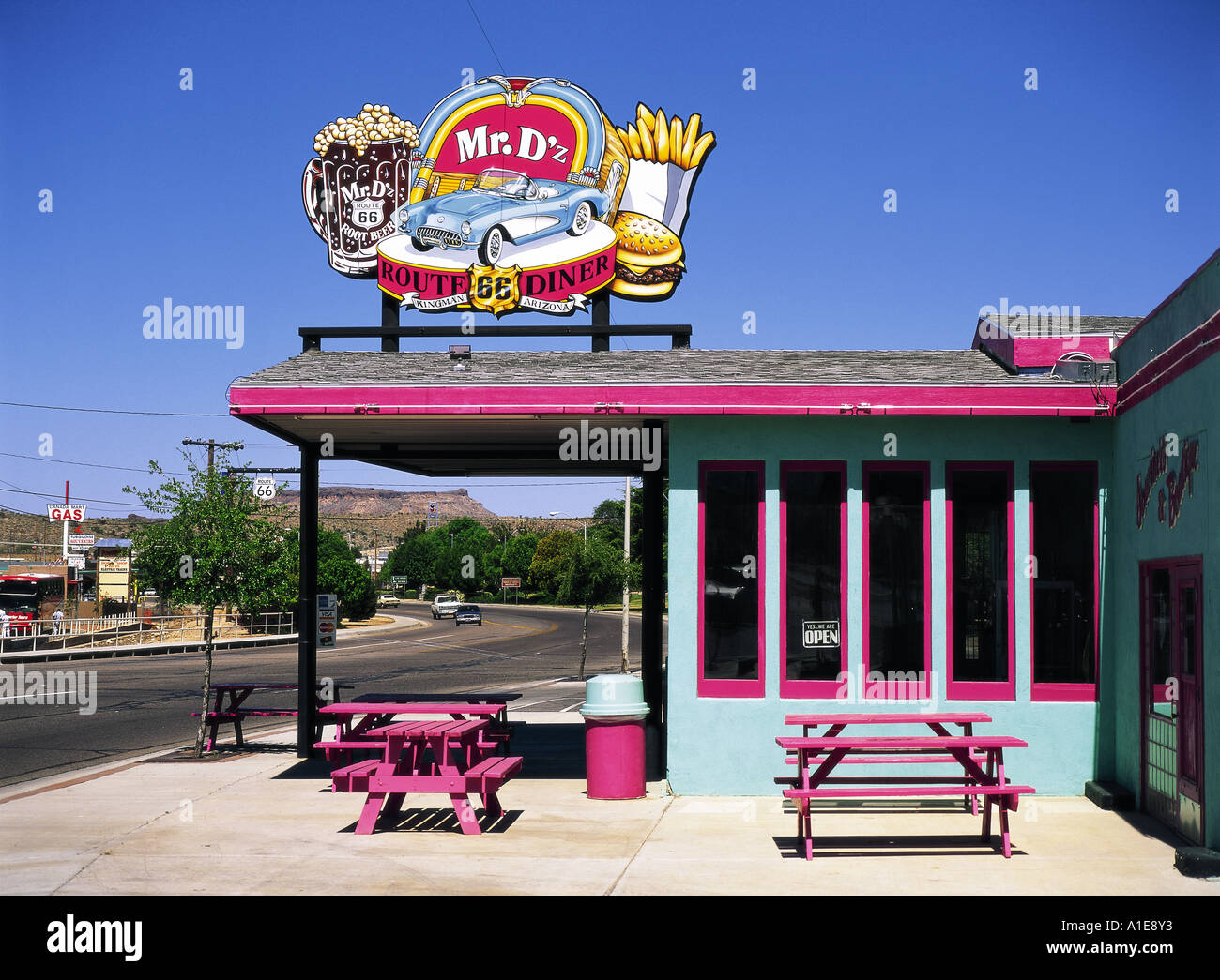 Diner at Kingman Arizona on historic Route 66 USA Stock Photo