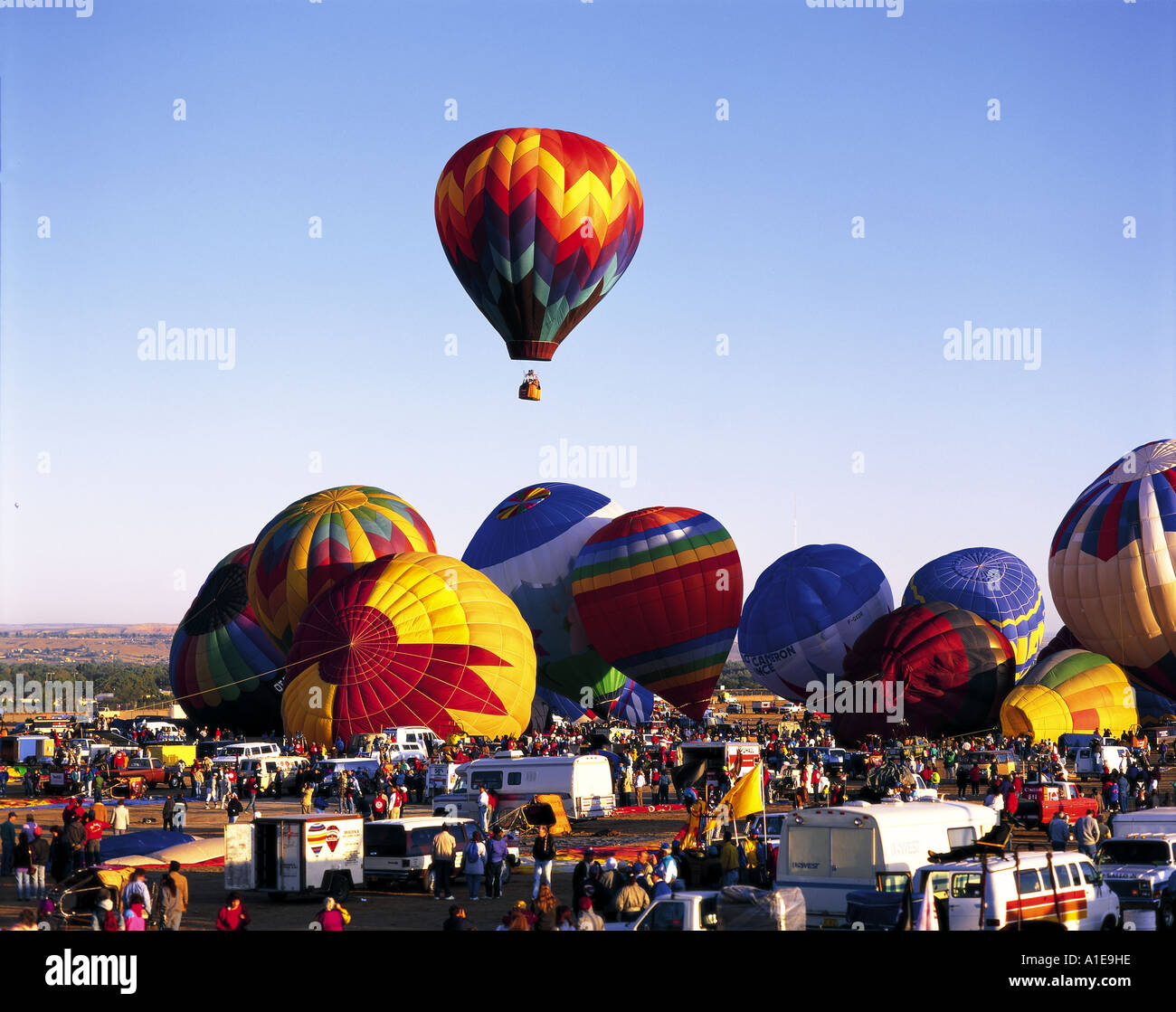 Hot air balloons at Albuquerque Balloon Fiesta in New Mexico USA Stock ...