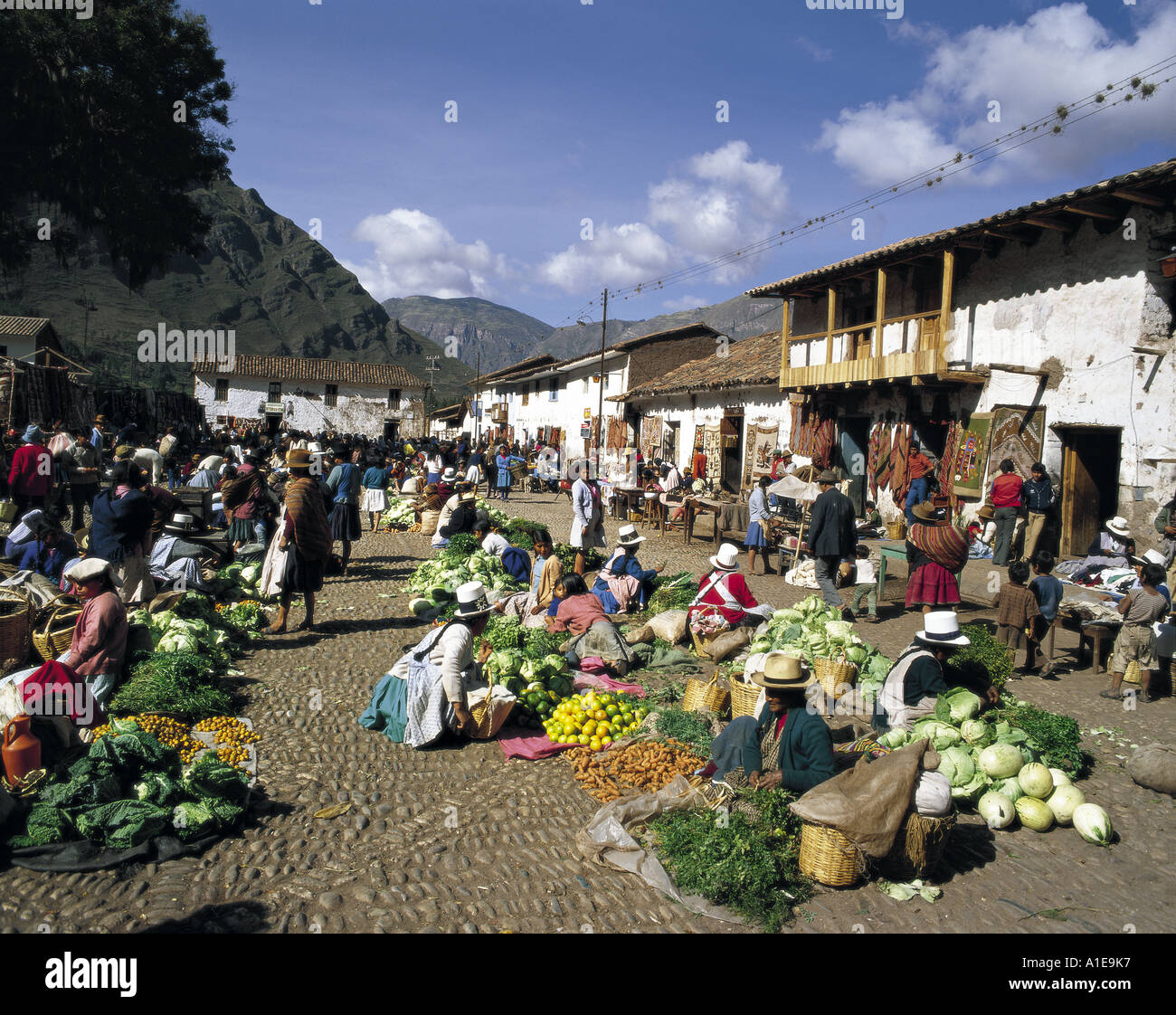Pisac market in Peru South America Stock Photo