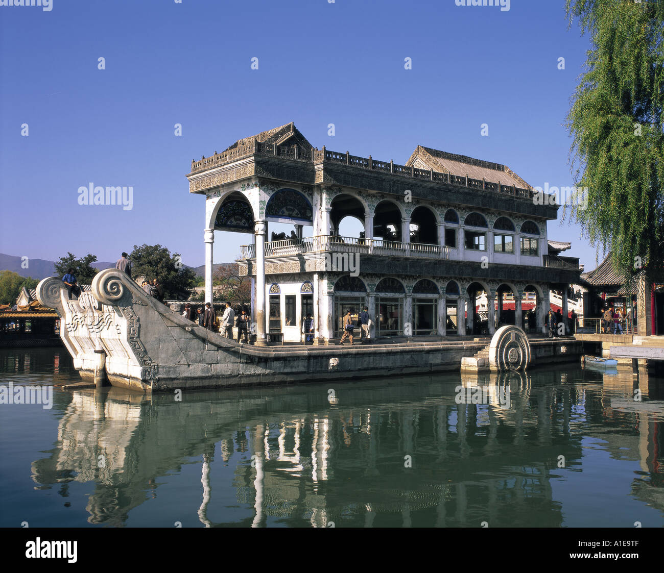 Marble boat in Summer Palace Gardens at Beijing China Stock Photo Alamy