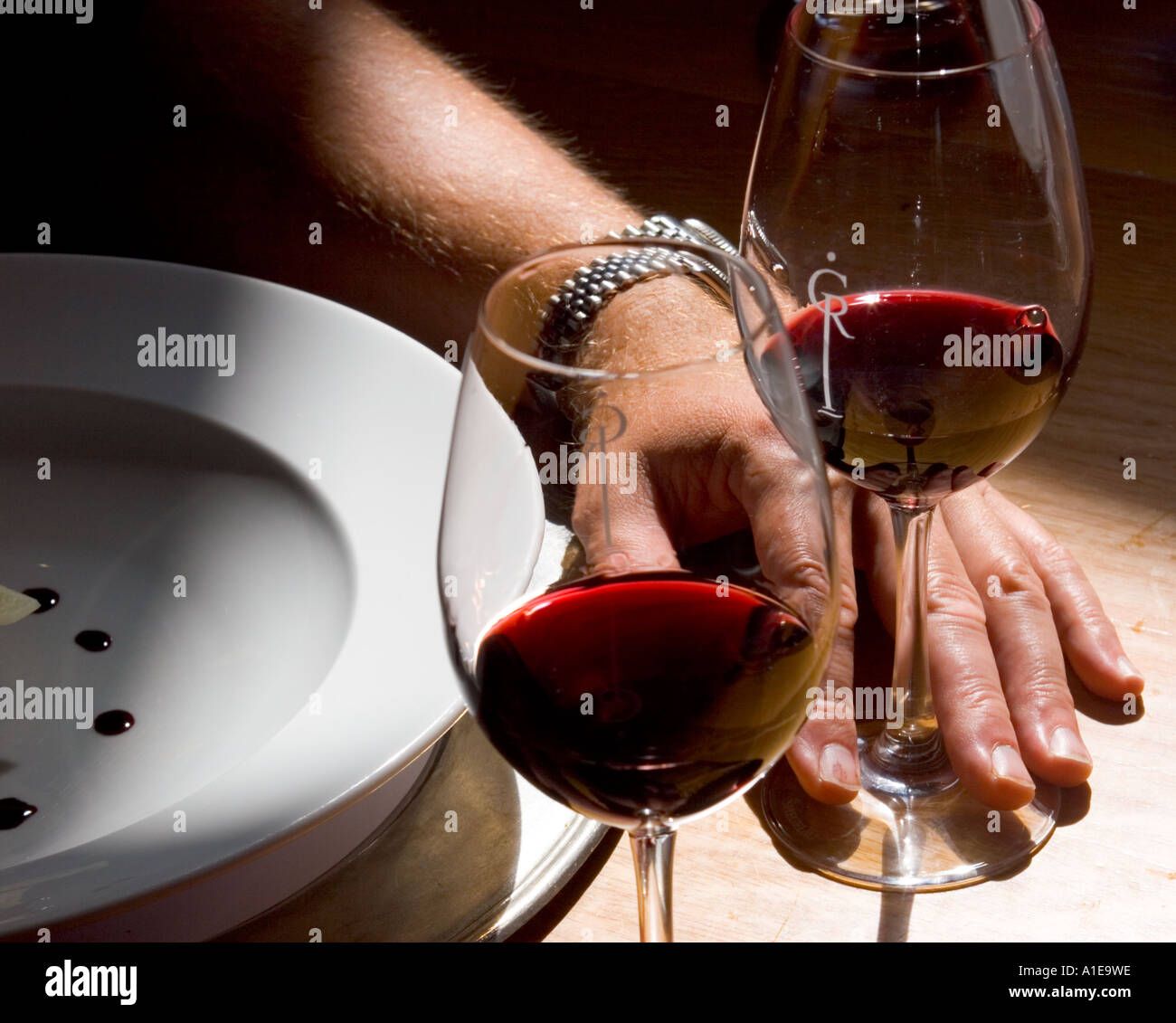 Wine Tasting in New Zealand Stock Photo