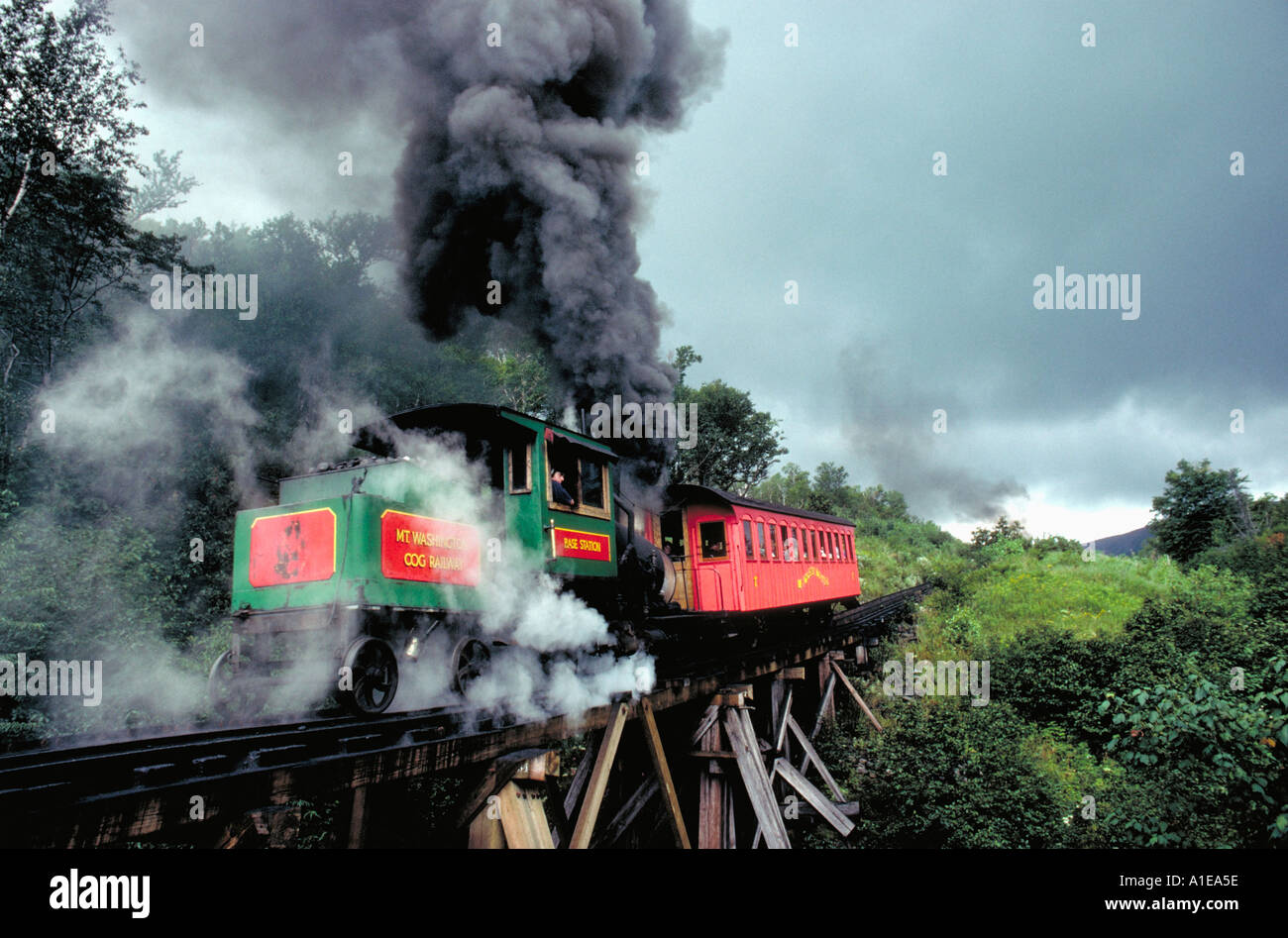 Cog railway Mt Washington NH Stock Photo Alamy