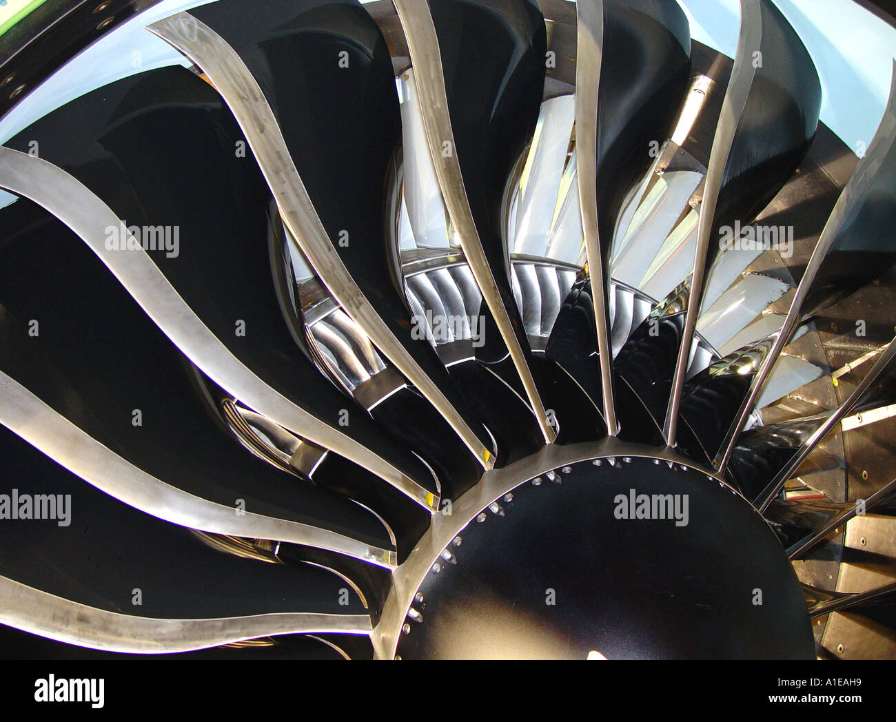 Aircraft engine blades Stock Photo - Alamy