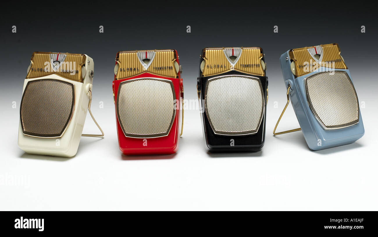 Four Global Transistor Radios Stock Photo