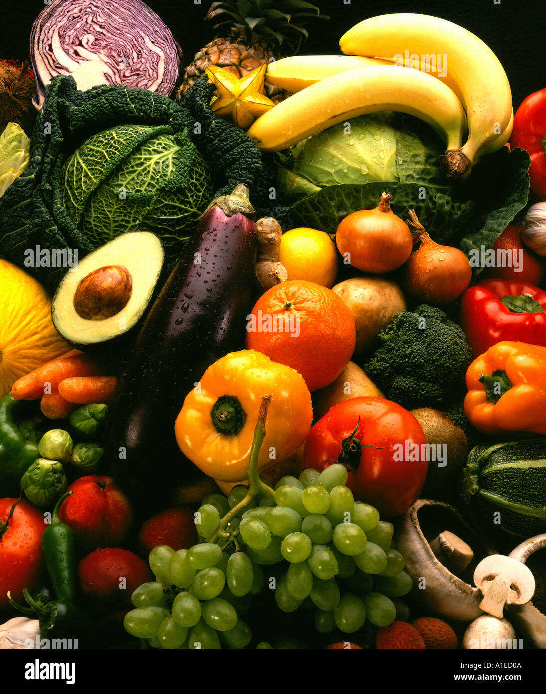 Fruit and vegetable display Stock Photo Alamy