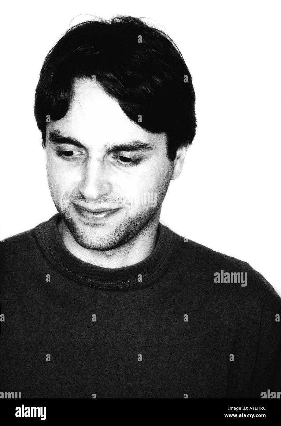 Dark haired white man Black and White Stock Photos & Images - Alamy