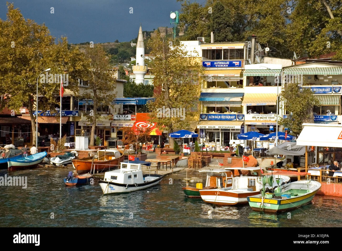 Small fishing and tourist village of Anadolu Kavagi, the Bosphorus Strait, Istanbul, Turkey. DSC 7230 Stock Photo