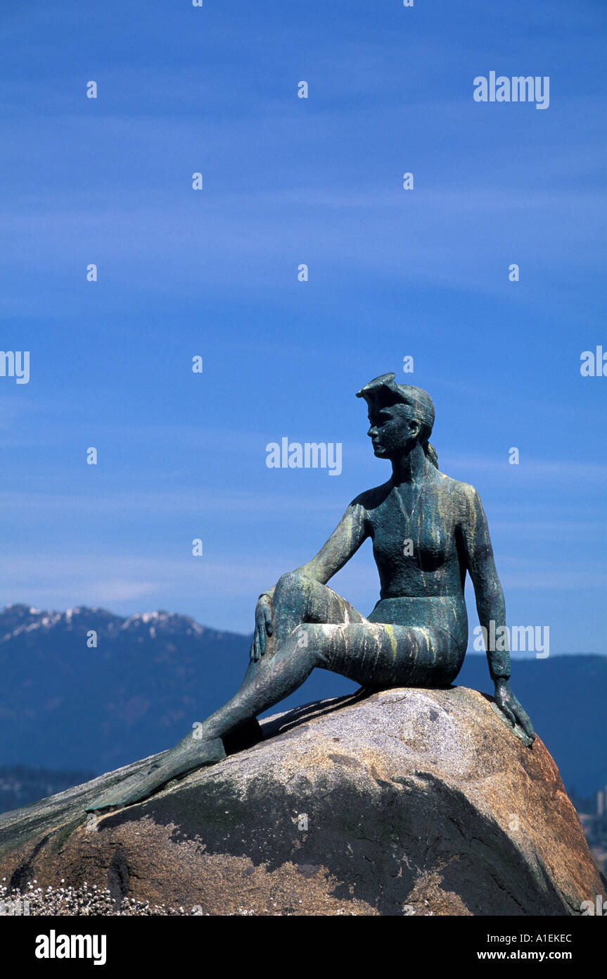 Vancouver Canada Stanley Park Girl in a Wet Suit Statue Stock Photo Alamy