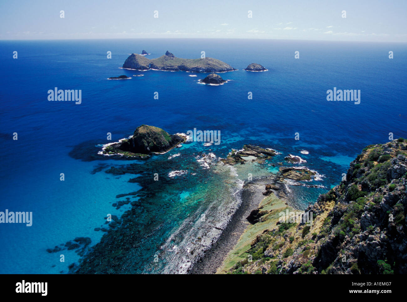 Lord Howe Island NSW Australia Shot from Malabar Hill of the Admiralty Islands Stock Photo