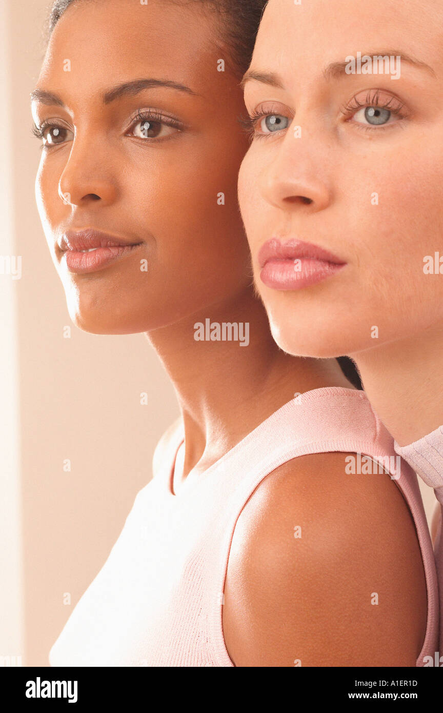 Portrait of two young women Stock Photo