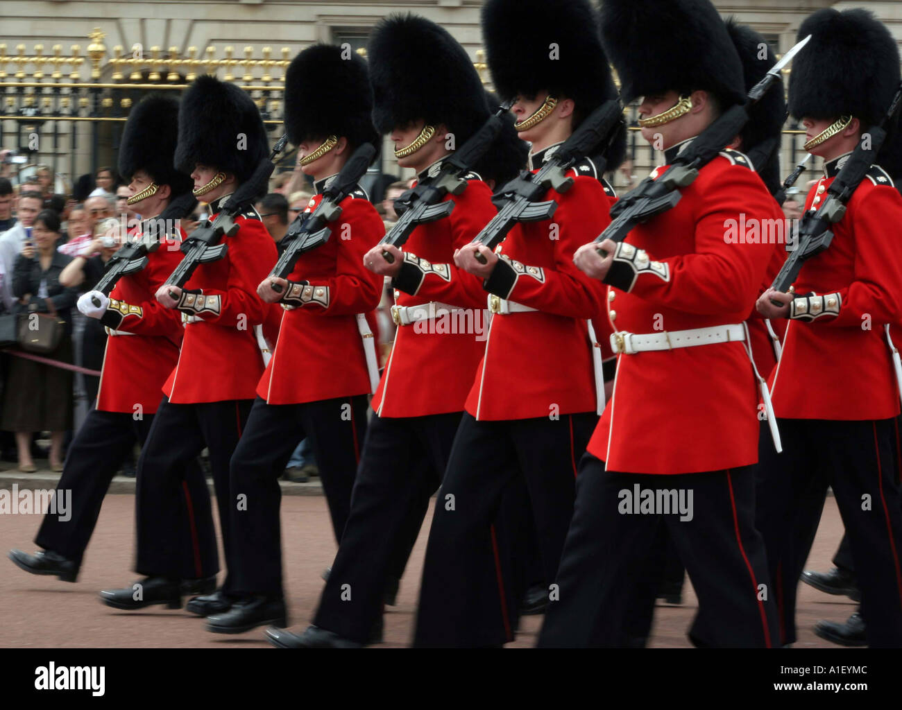 Changing of the Guard Ceremony Outside Buckingham Palace Stock Photo