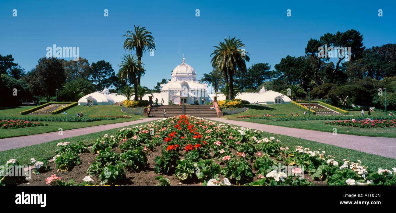 USA CA San Francisco Golden Gate Park Conservatory of flowers Stock Photo