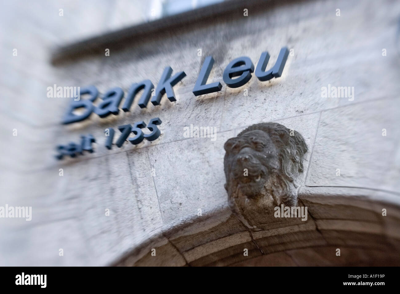 Switzerland Zuerich Bank Leu Bahnhofstrasse Stock Photo