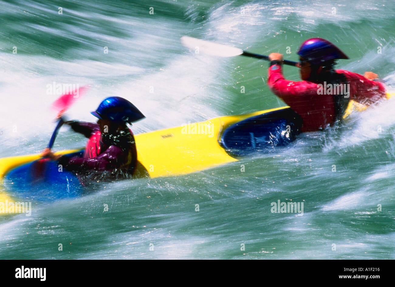 Kayaking at Lunch Counter on the Snake River near Jackson Wyoming Stock