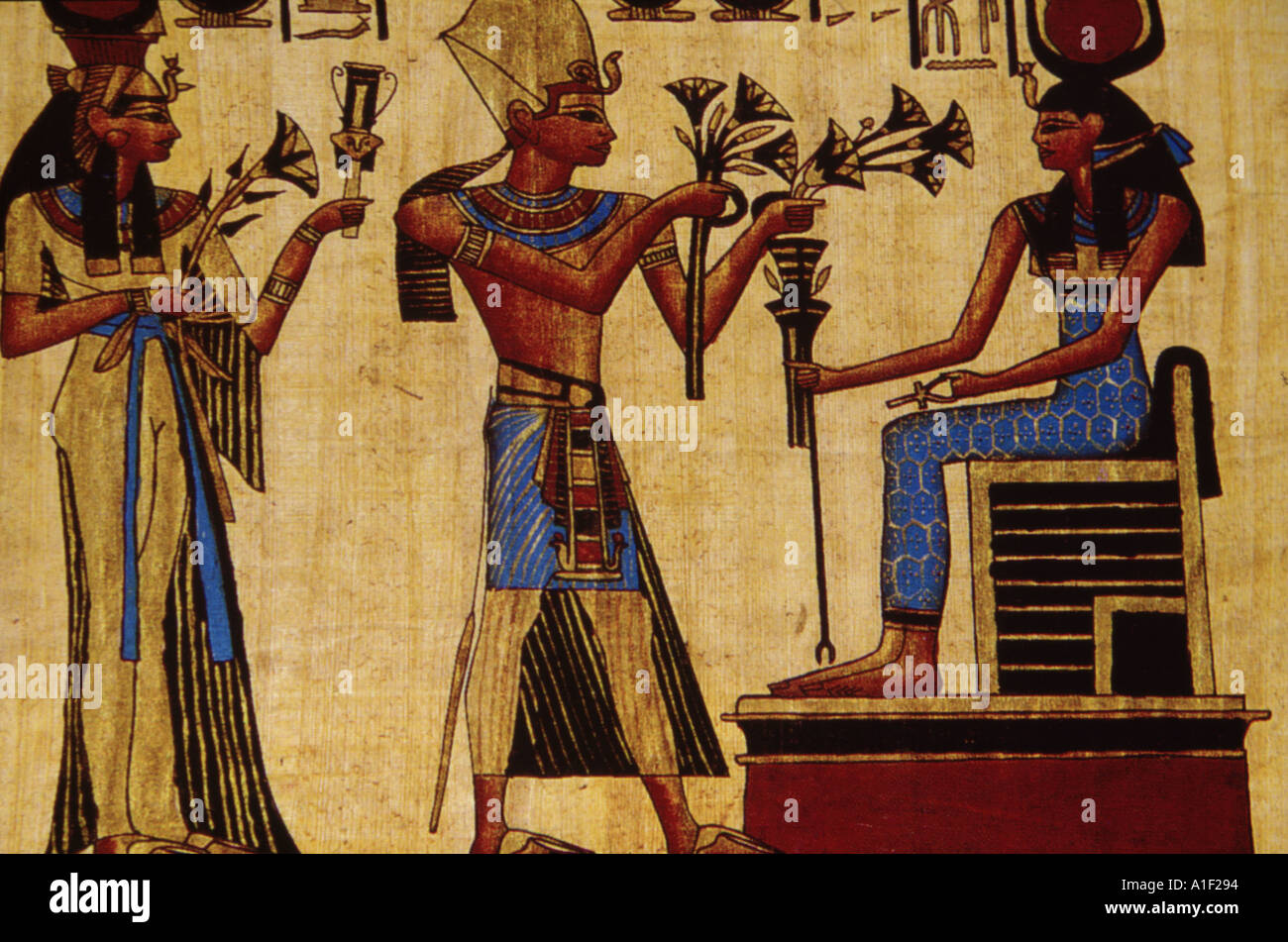Ramses II offering flowers to Nefertiti Stock Photo: 127636 - Alamy