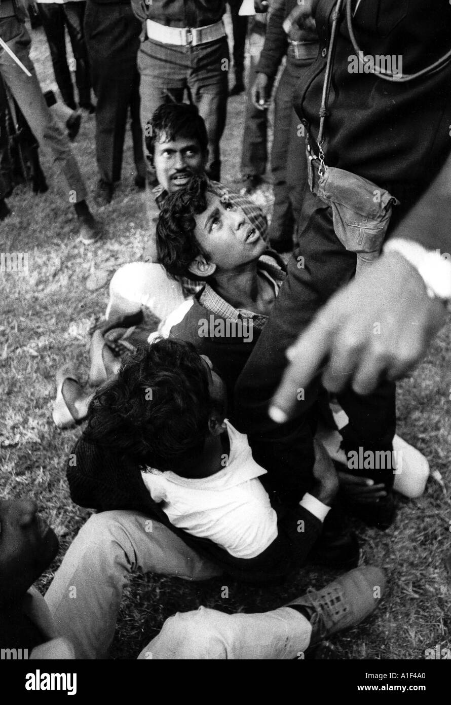 The infamous bayonetting of 5 young men during Bengali victory rally Dacca Stadium Dec 18  Stock Photo