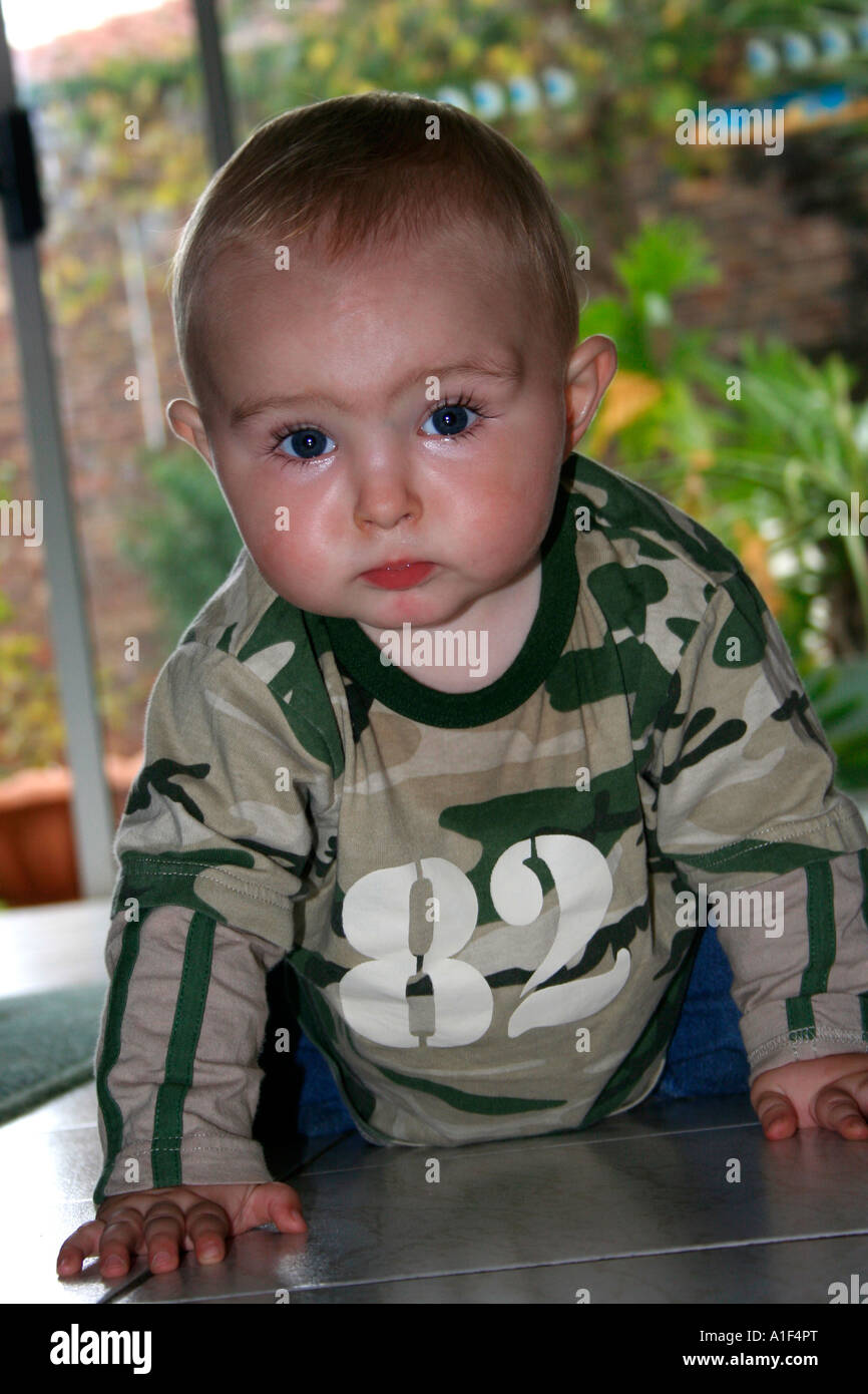 Crawling baby boy Stock Photo - Alamy