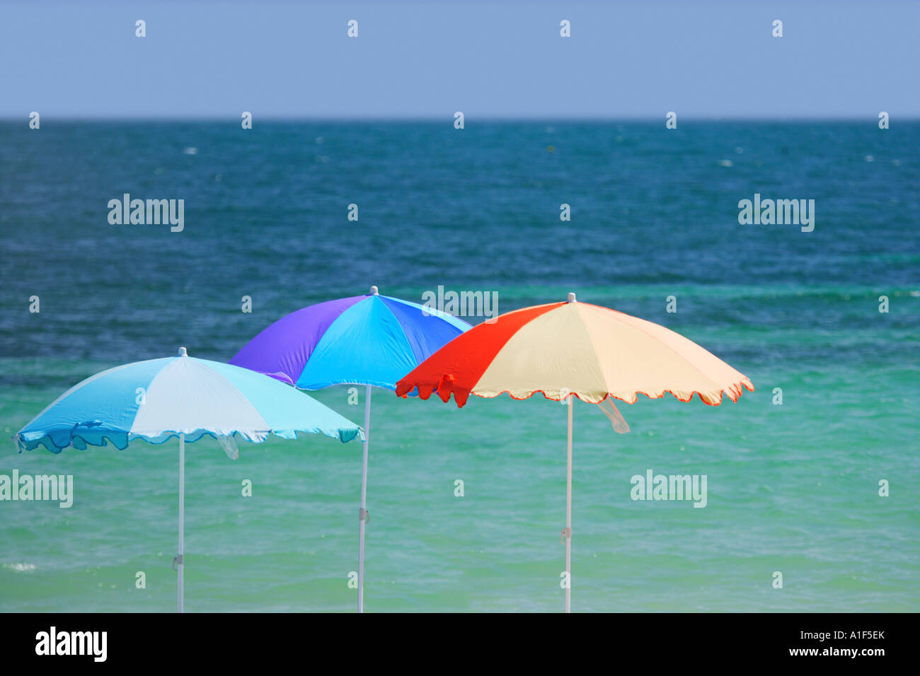 Umbrellas on Smathers Beach in Key West, Florida, USA Stock Photo Alamy