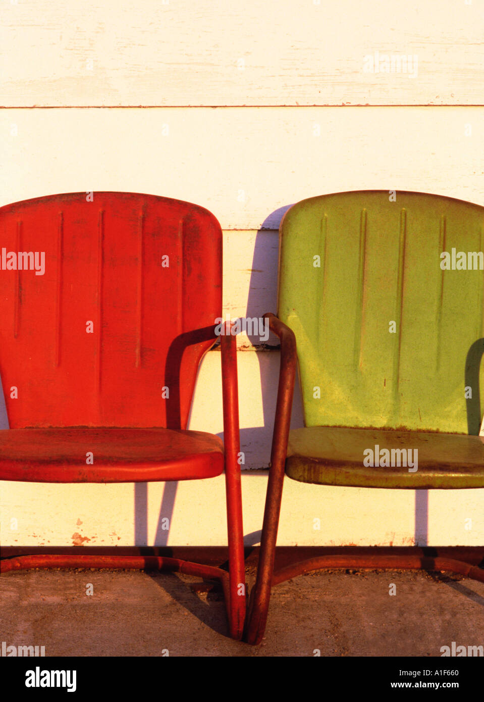 Two vintage chairs side by side Stock Photo Alamy