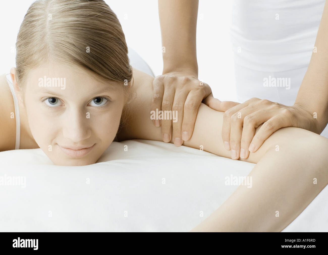 Woman having massage Stock Photo