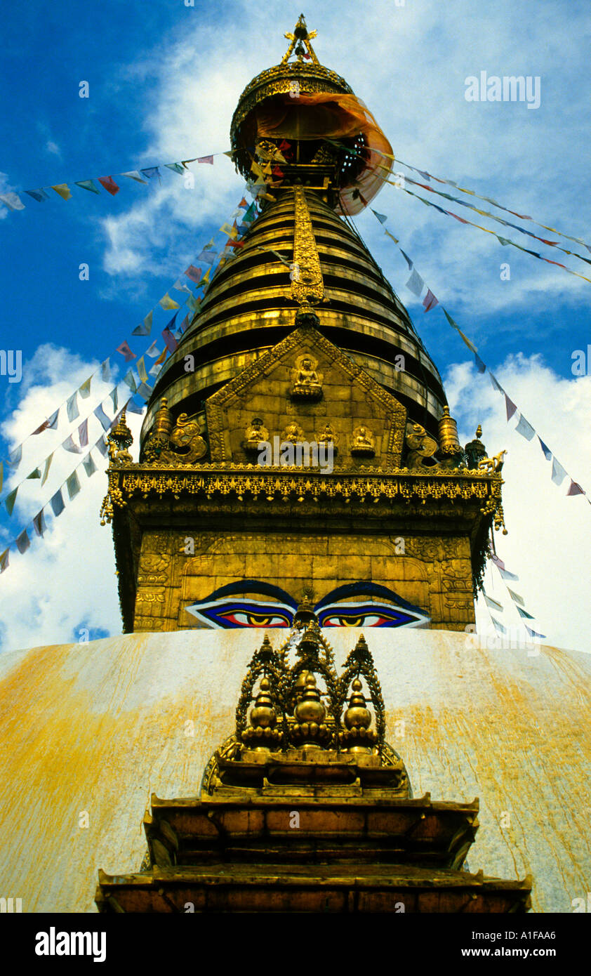 Swayambhunath Stupa in Kathmandu Nepal Stock Photo