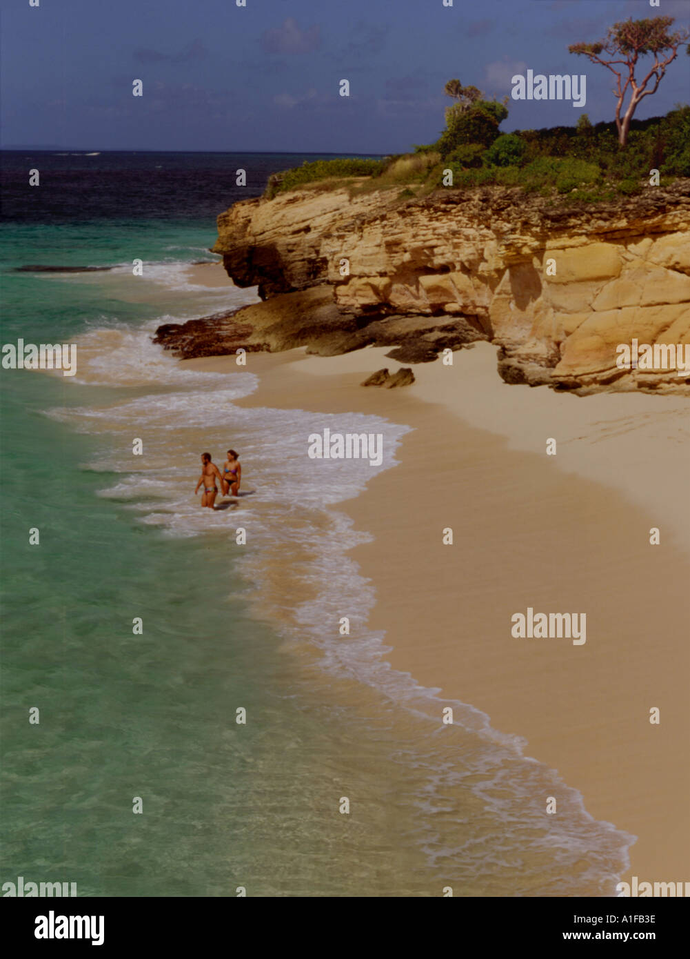 Netherlands Antilles St Maarten Cupecoy beach Stock Photo Alamy