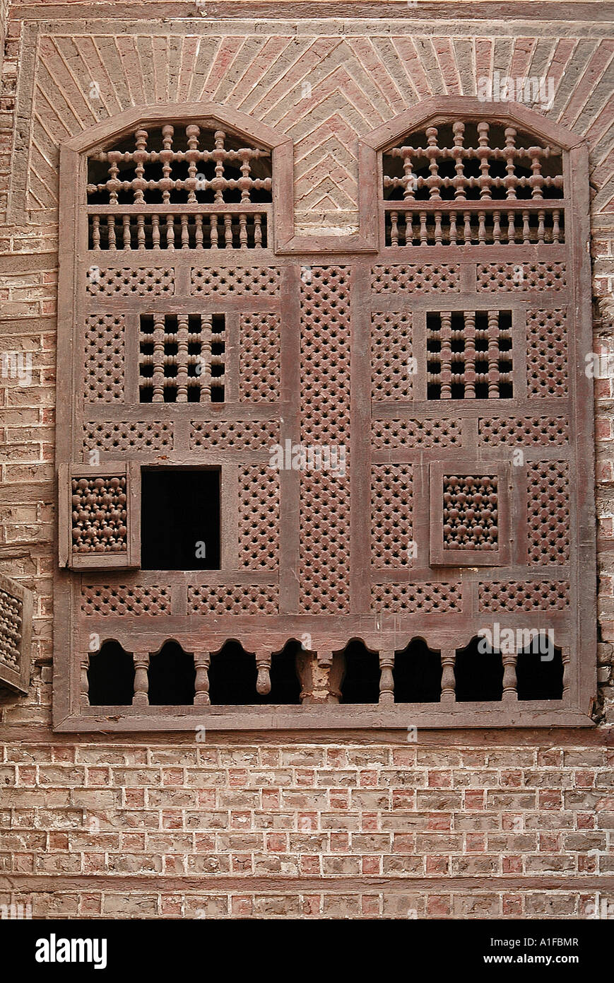 Wooden window shutters of a building designed in Delta style