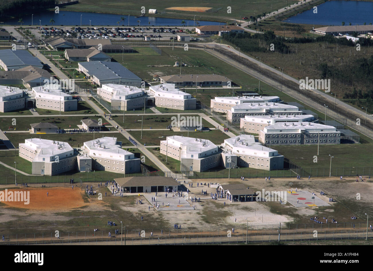 An aerial view of Krome Detention Camp outside of Miami Florida Stock Photo  - Alamy