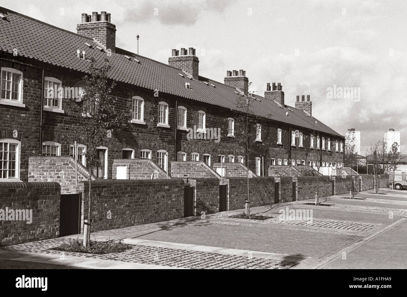Old terraced houses from late 1900 s refurbished Stock Photo Alamy